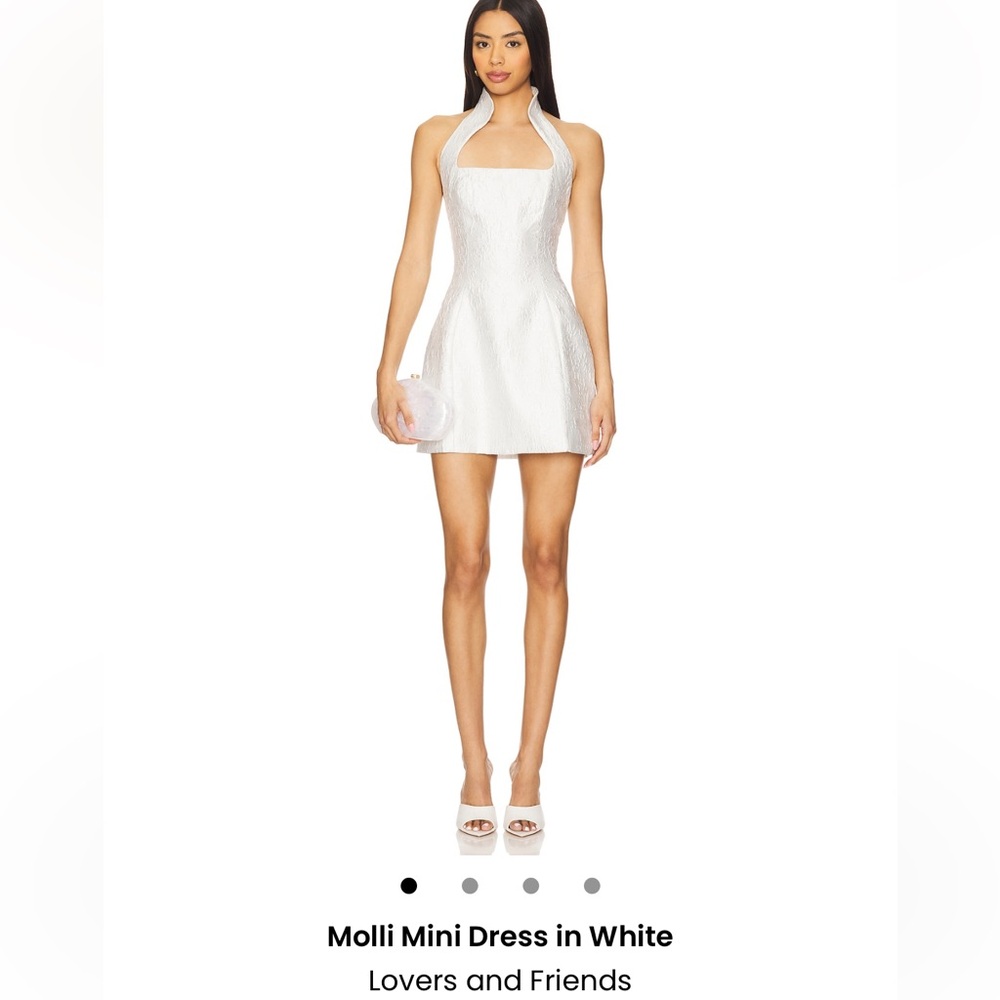 Lovers + Friends White Halter Mini Dress